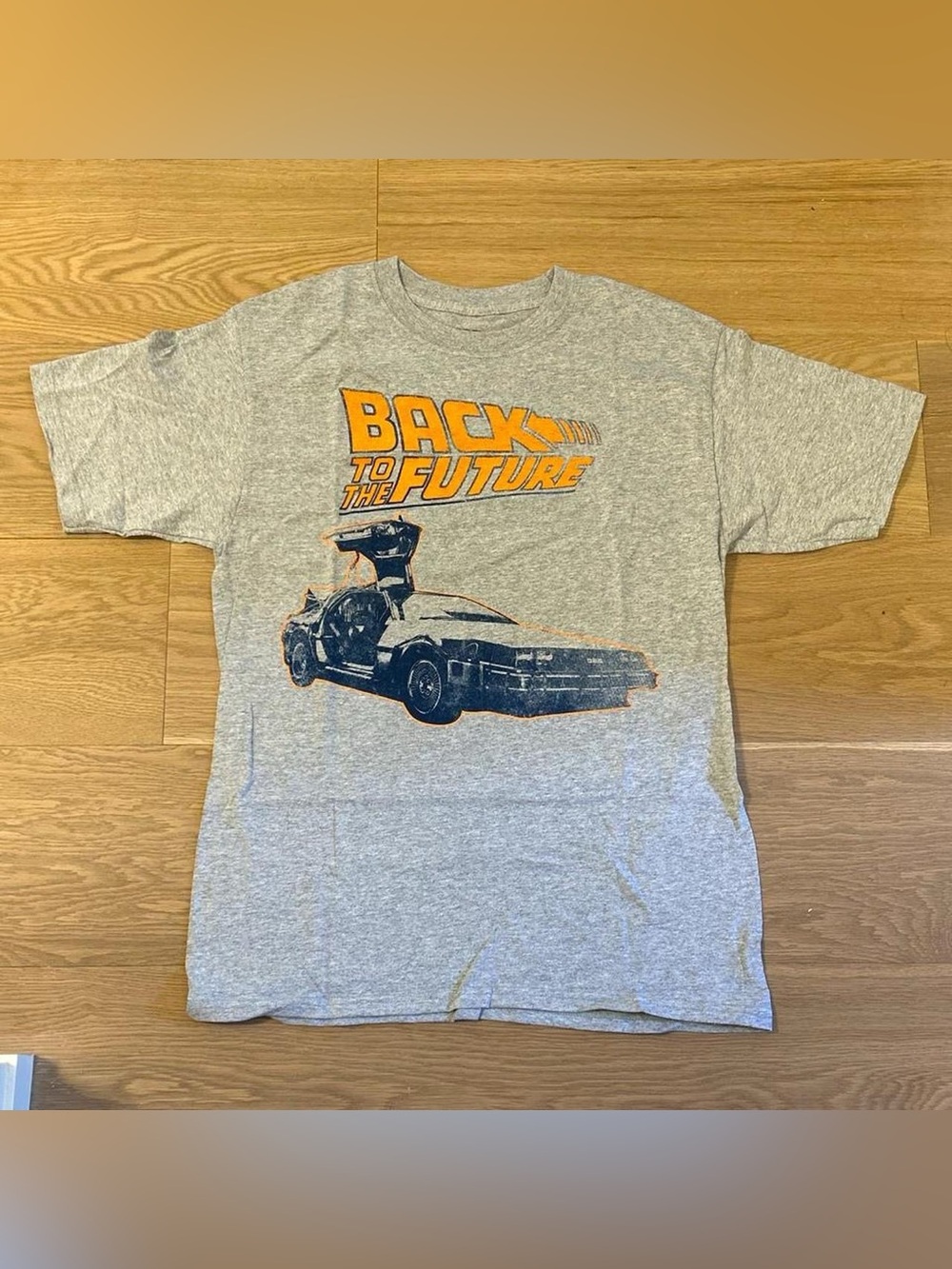 Back to the Future Graphic Tee - Gray with Orange Print